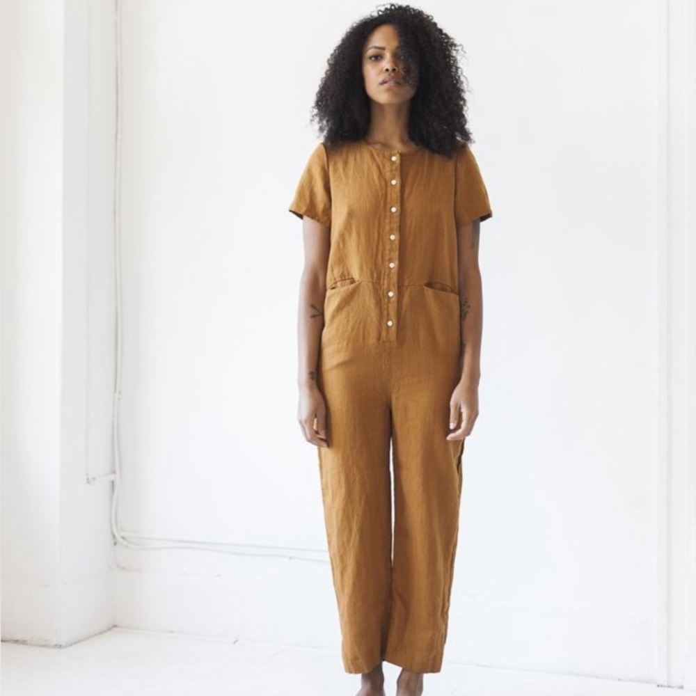 Beaton linen utility jumpsuit